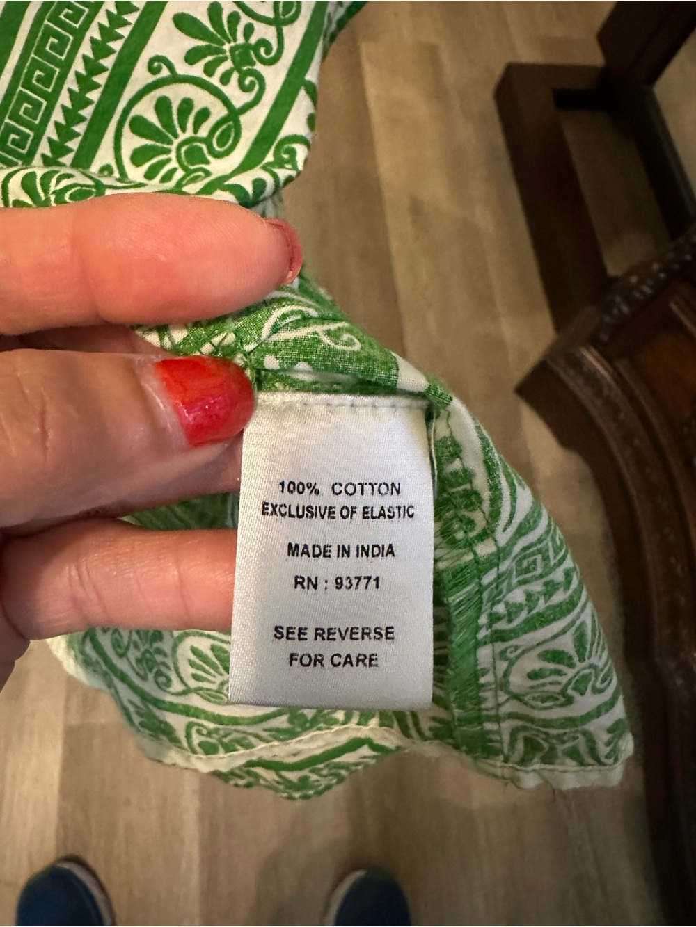 Kaktus Green and White Floral-Print Smocked Maxi Dress with Tie Waist - Picture 5 of 7